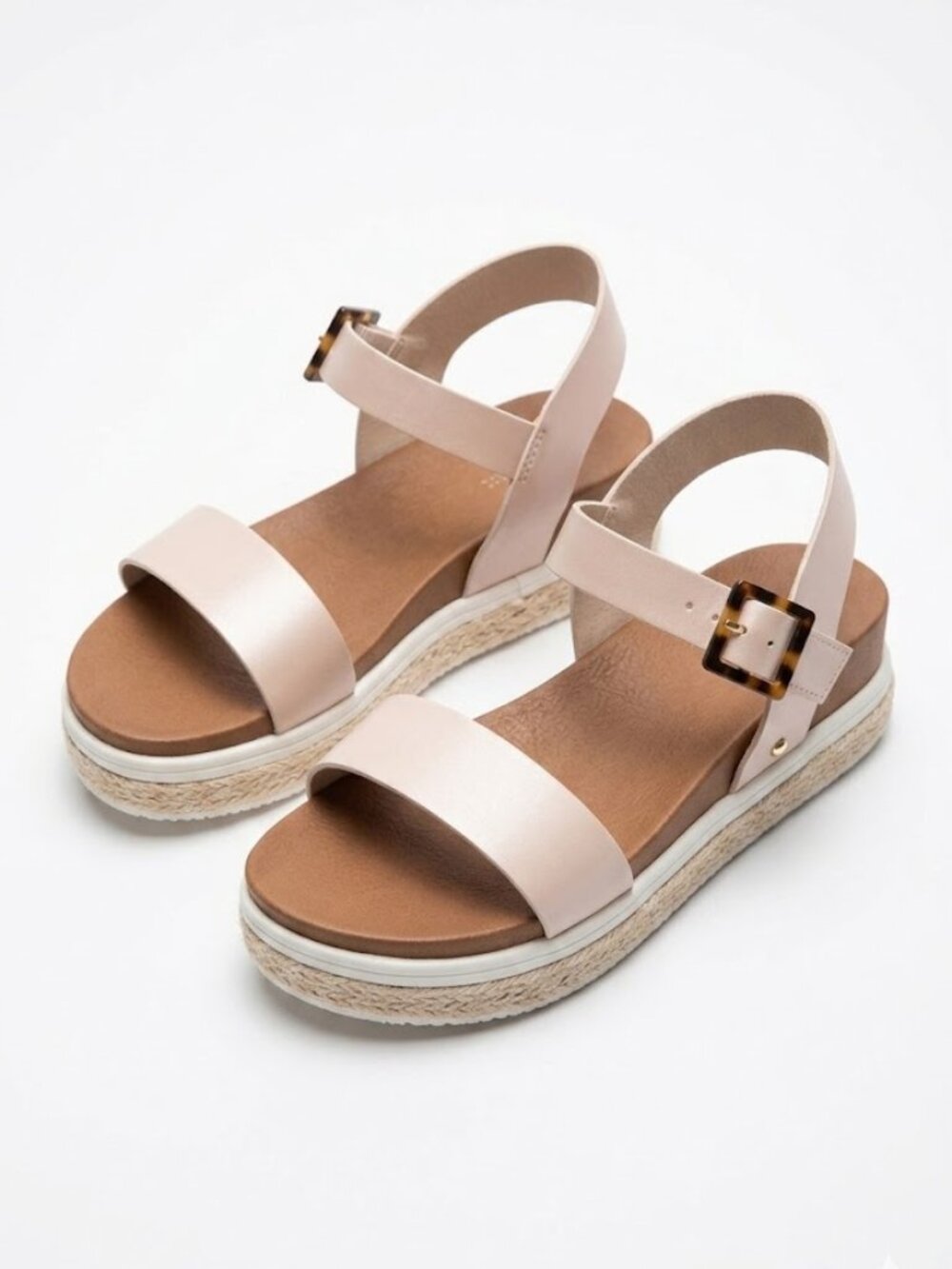 MIA Kids Jenise Sandals 3 Big Girl Platform Espadrille Wedge Boho Champagne Gold